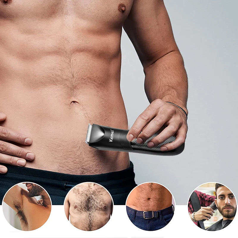 Aparador Íntimo, aparador de pelos à Prova D'água Profissional Proteção IPX7 Km-1838 | Kemei ®