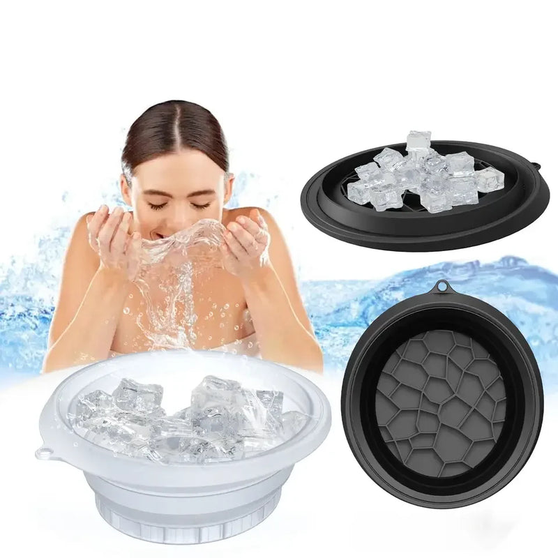 Tigela de banho de gelo facial dobrável portátil para tratamentos faciais