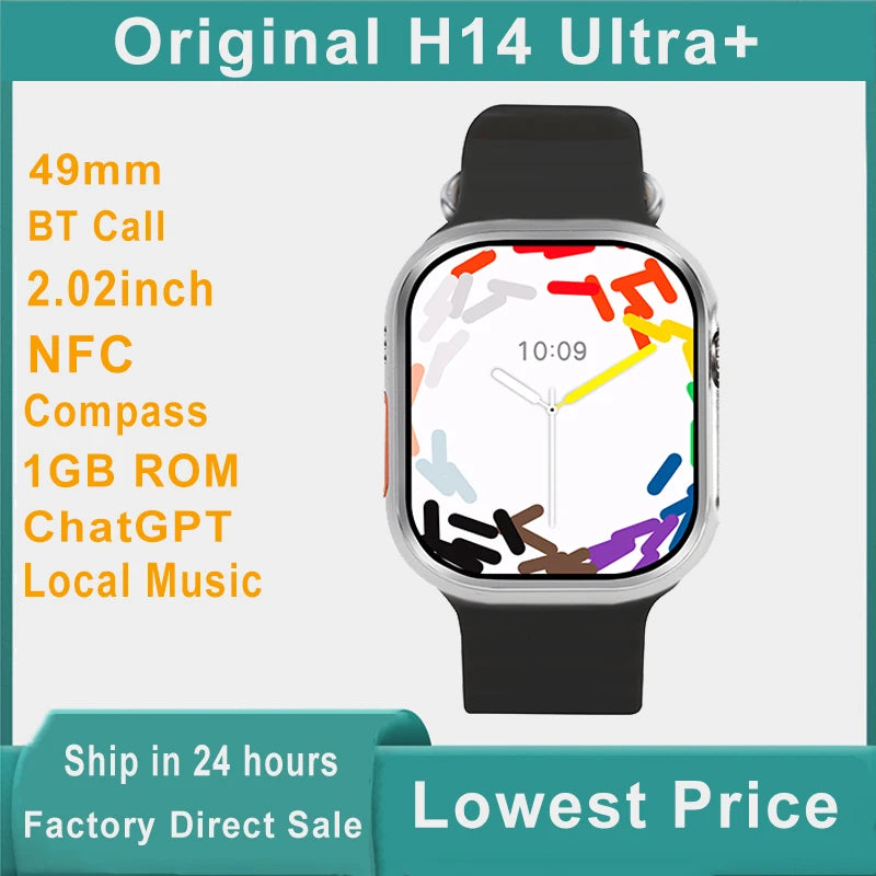 ChatGPT H14 Ultra + Smart Watch Plus Série 1GB ROM 49mm NFC Álbum De Música GPS