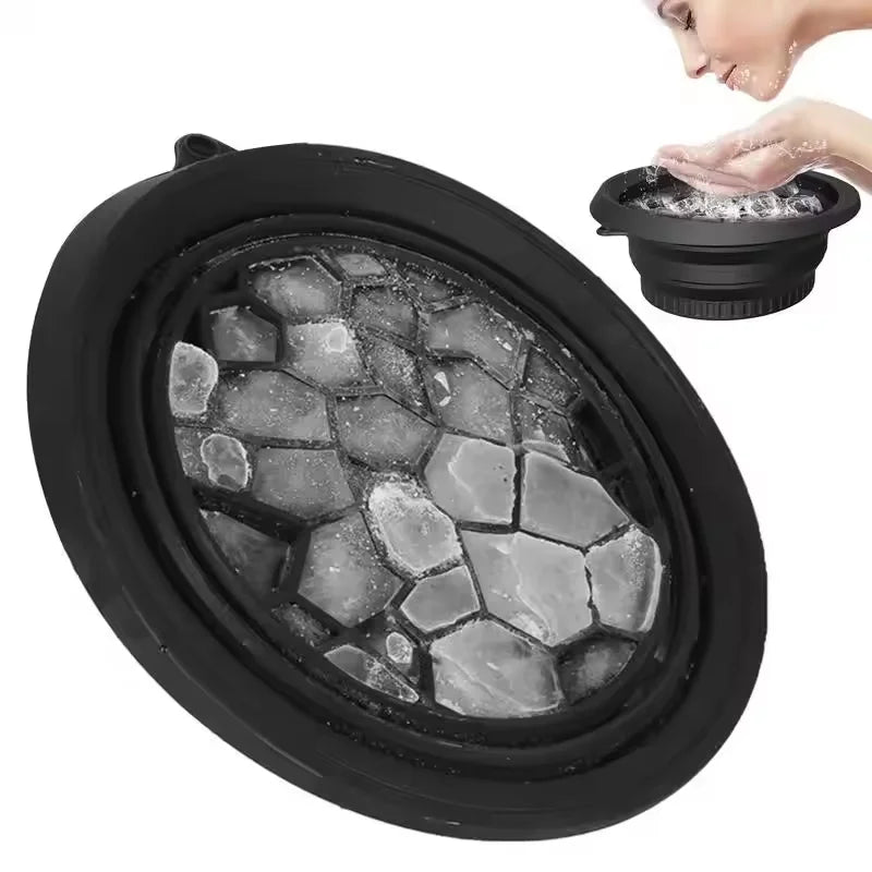 Tigela de banho de gelo facial dobrável portátil para tratamentos faciais