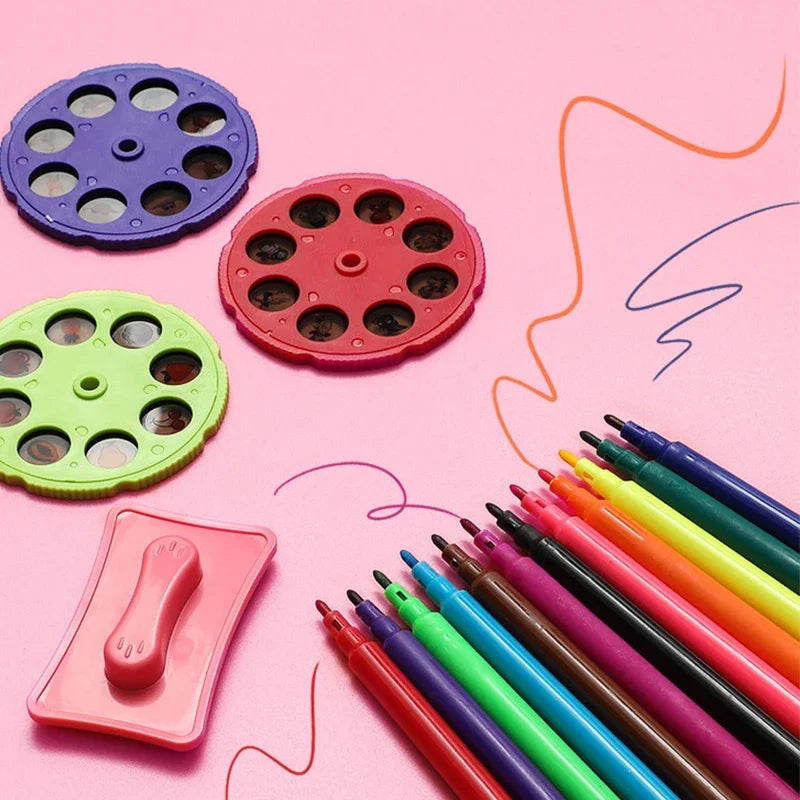 Brinquedo para crianças com projetor de rastreio e desenho, educativo para aprendizagem com 12 lápis de cor, atraente e inovador, seguro e fácil de usar para crianças de 3 a 8 anos