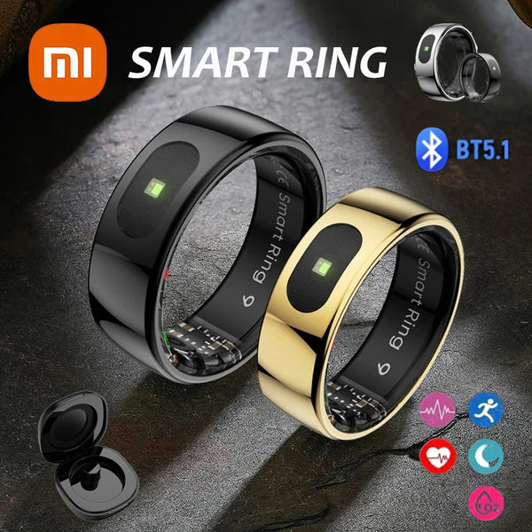 Anel inteligente, bluetooth, monitor de saúde, freqüência cardíaca, oxigênio no sangue, sono, temperatura corporal, controle por gesto, à prova d'água e esportes diversos